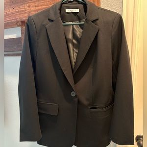 Women’s suit jacket, black,  size 8.